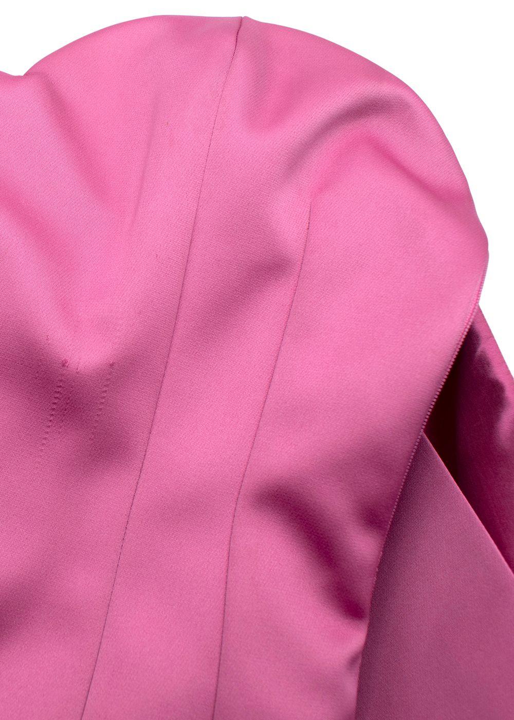 Lanvin Pink Satin Mini Dress with Train Detail