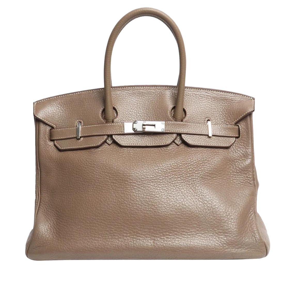 Hermes Etoupe Clemence 2008 Birkin 35