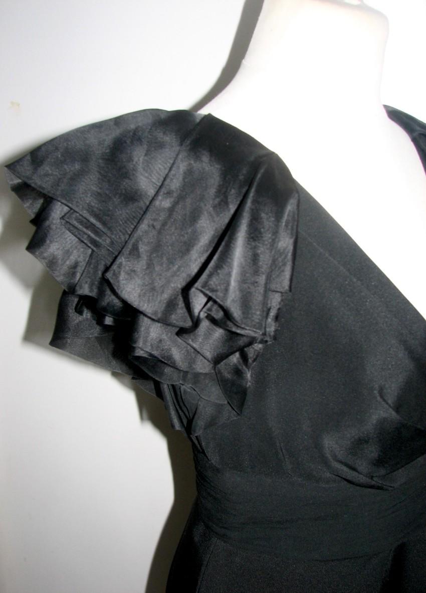 Marchesa Notta black silk dress