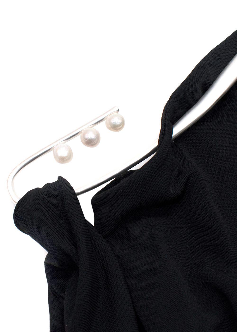 Christopher Esber Black Jersey 'Levitate' Longsleeve Halter Dress