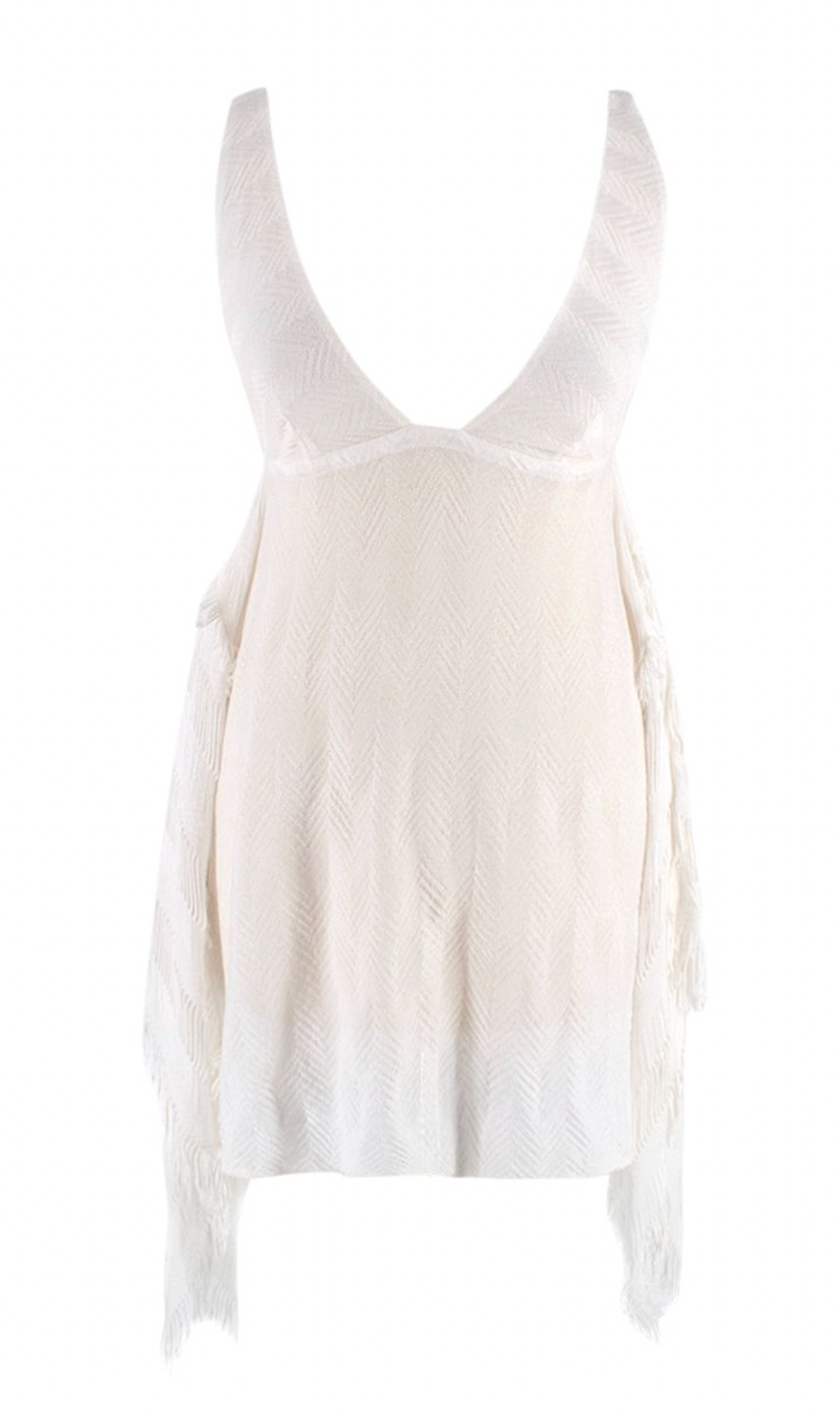 Missoni Mare White Zigzag Woven Draped Top