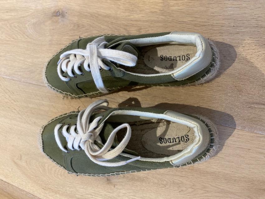 Soludos Canvas Izzy Green Espadrilles