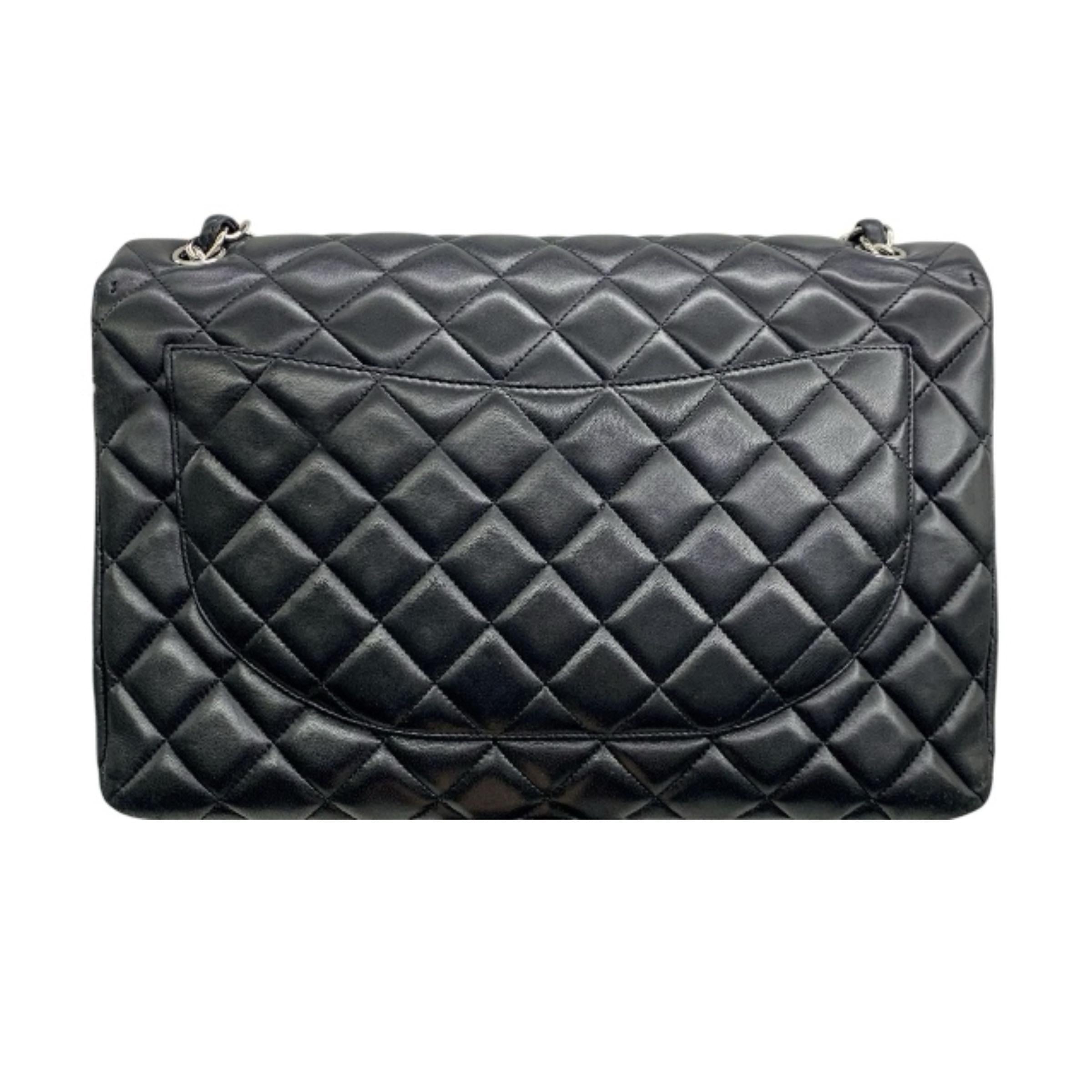 Chanel Black Lambskin Maxi Single Flap Bag