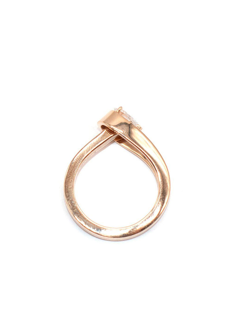 Repossi Serti Rink Gold Inversé Pear Cut Diamond Ring Size 53