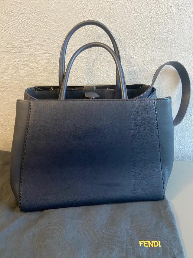 Fendi Blue leather 2Jours Tote Bag