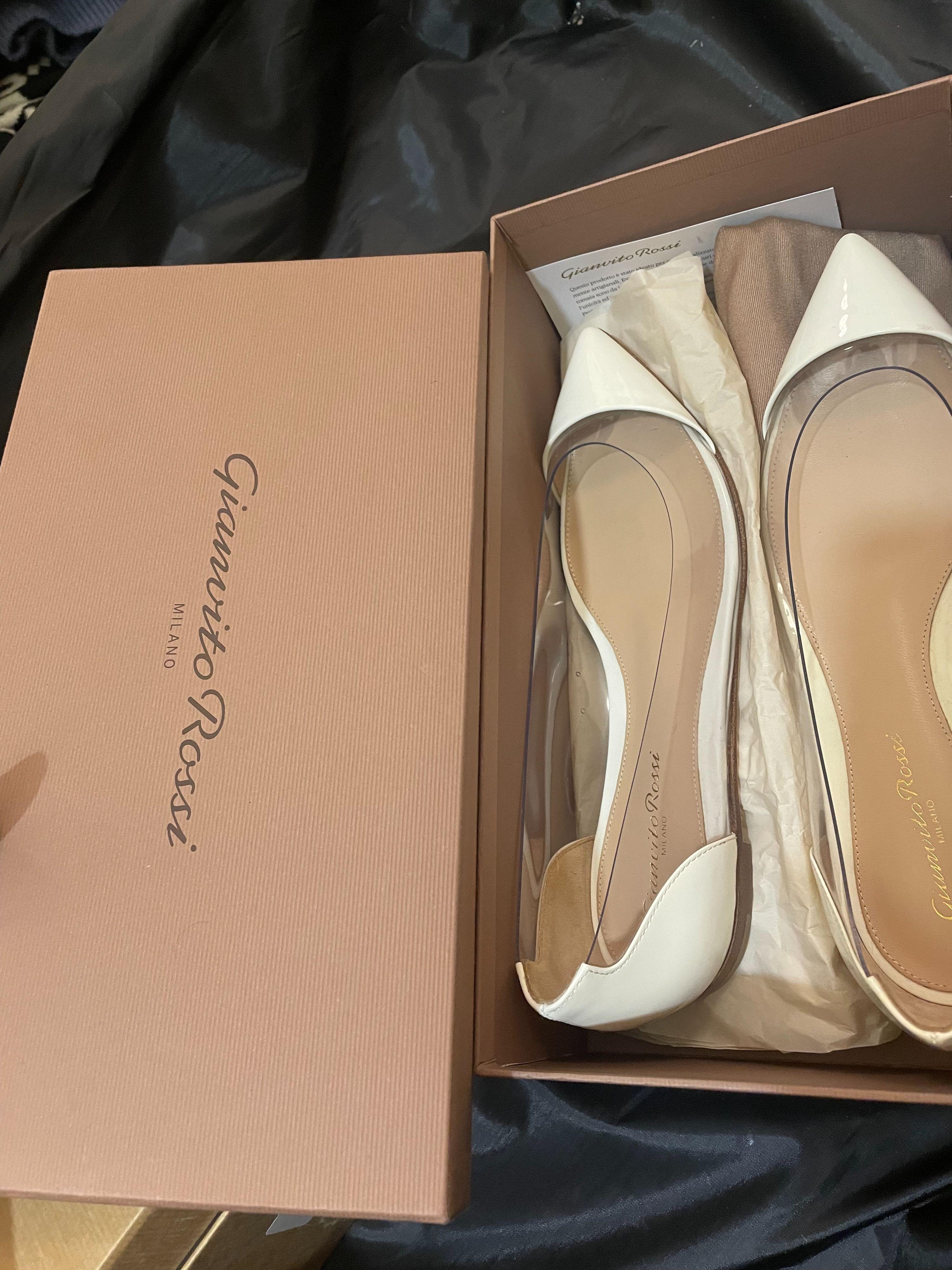 Plexi Leather & PVC Ballet Flats