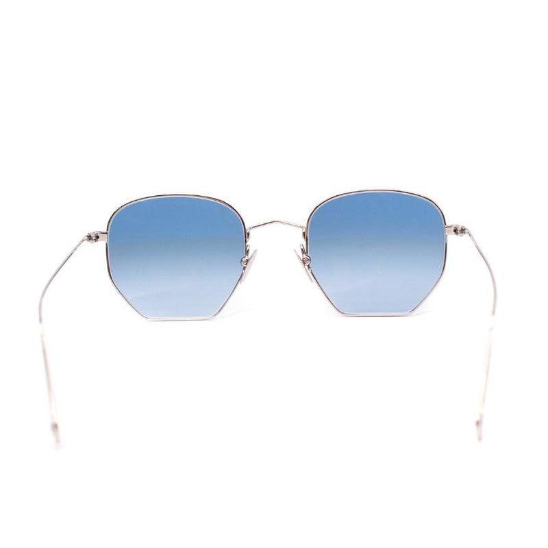 Garrett Leight Liberty Silver & Blue Gradient Octagonal Sunglasses
