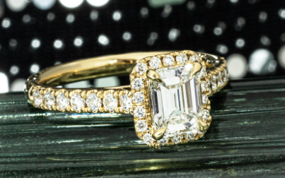 Yellow Gold Emerald Cut Diamond Ring