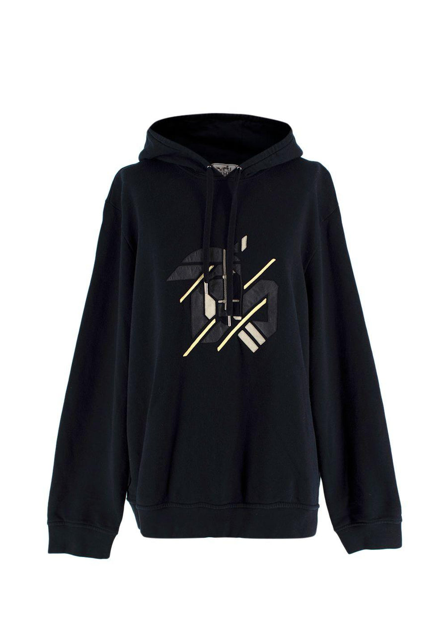 Hermes Noir Hoody with Leather Embroidery