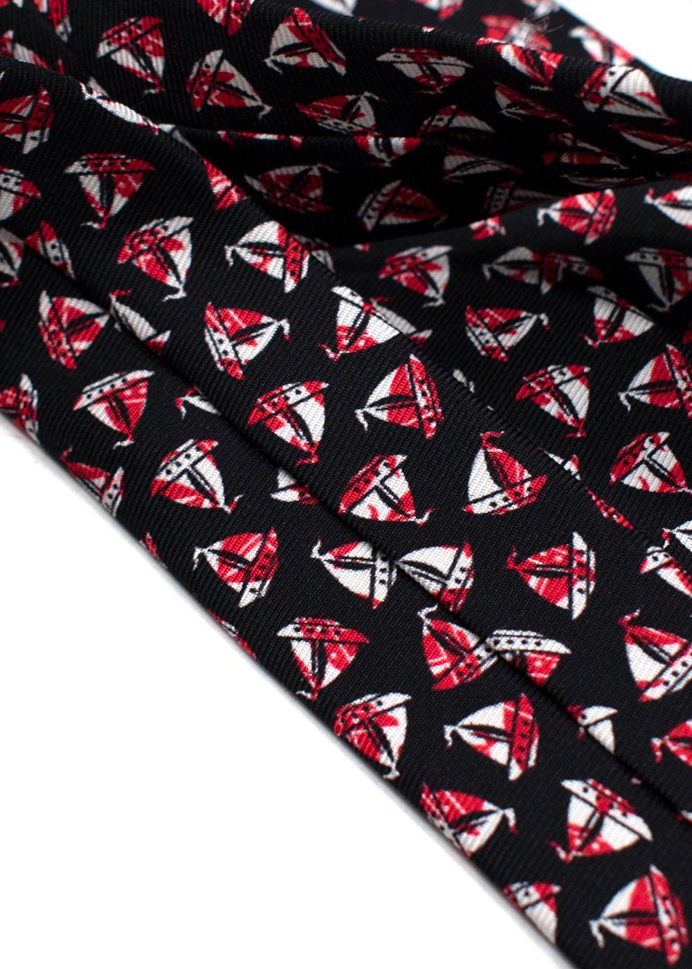 Prada Sailing Boat Silk Tie