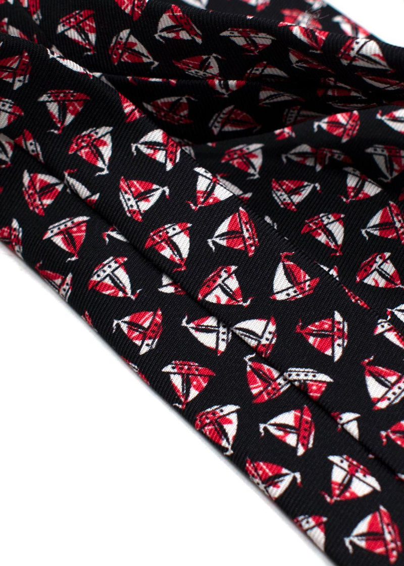 Prada Sailing Boat Silk Tie