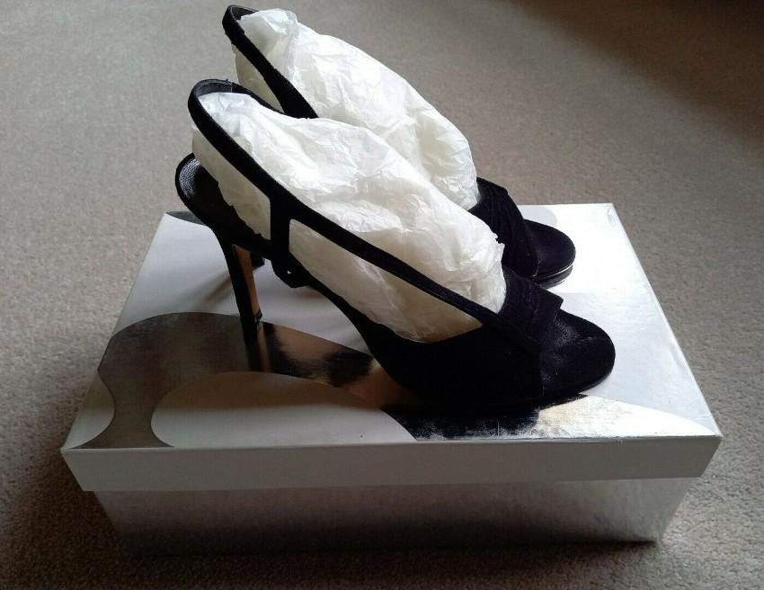 Gina Black Suede Serena Slingback Sandals