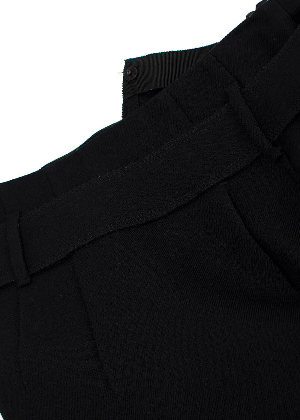 Prada Black Raw Edge Belted Mini Skirt