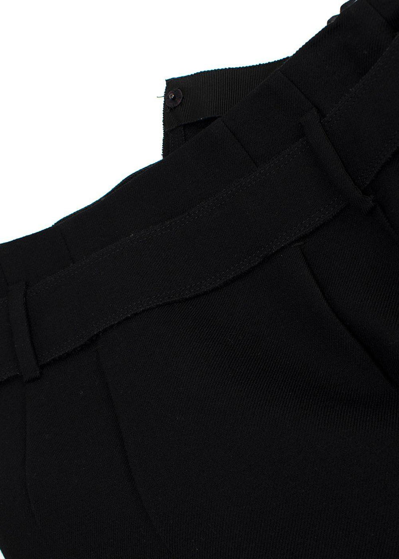 Prada Black Raw Edge Belted Mini Skirt