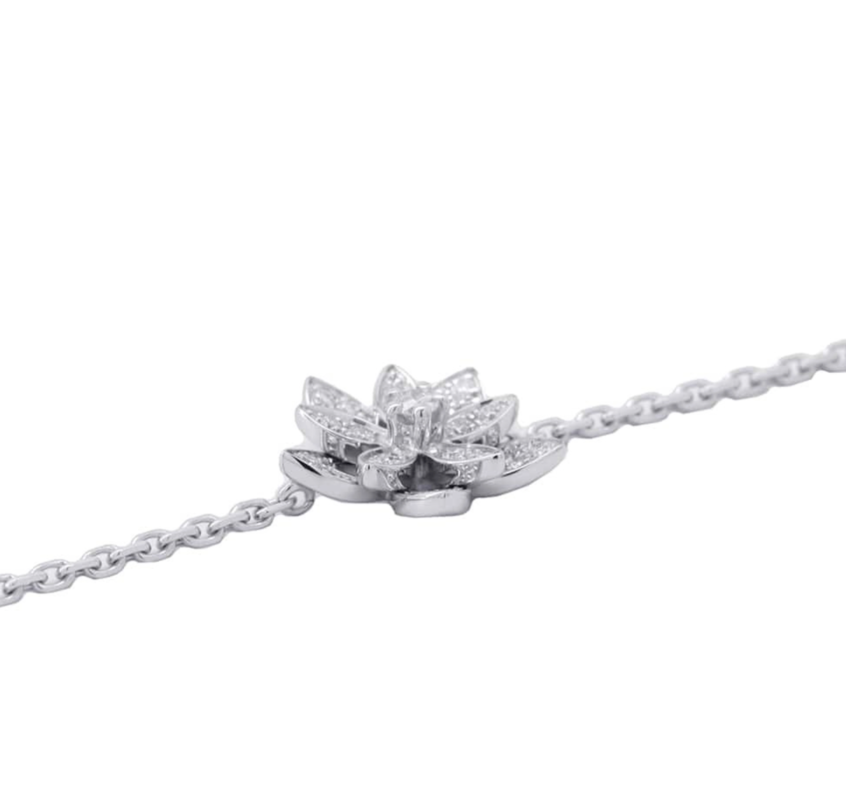 Van Cleef & Arpels White Gold Lotus Bracelet