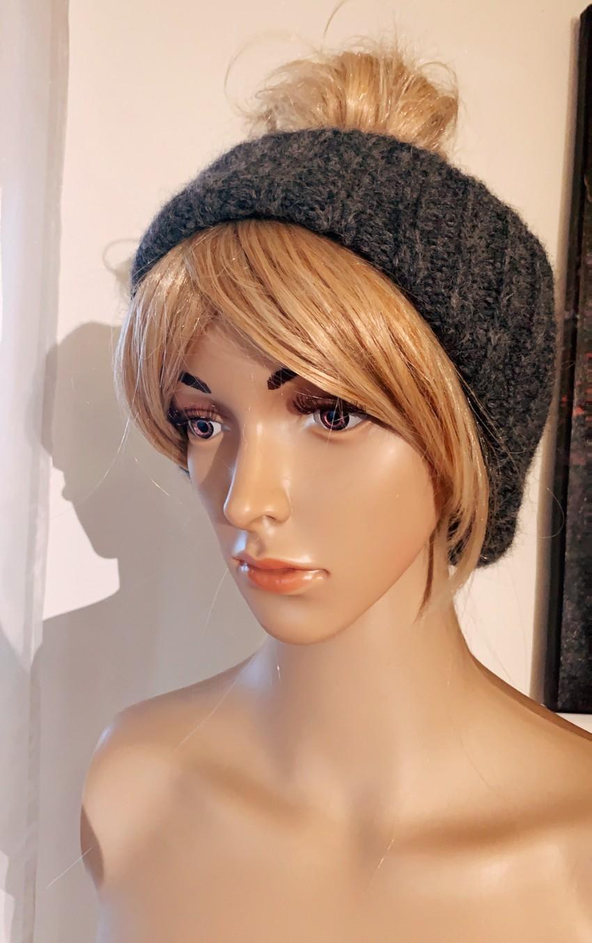 Plan C Charcoal Marl Alpaca-Blend Ribbed Headband