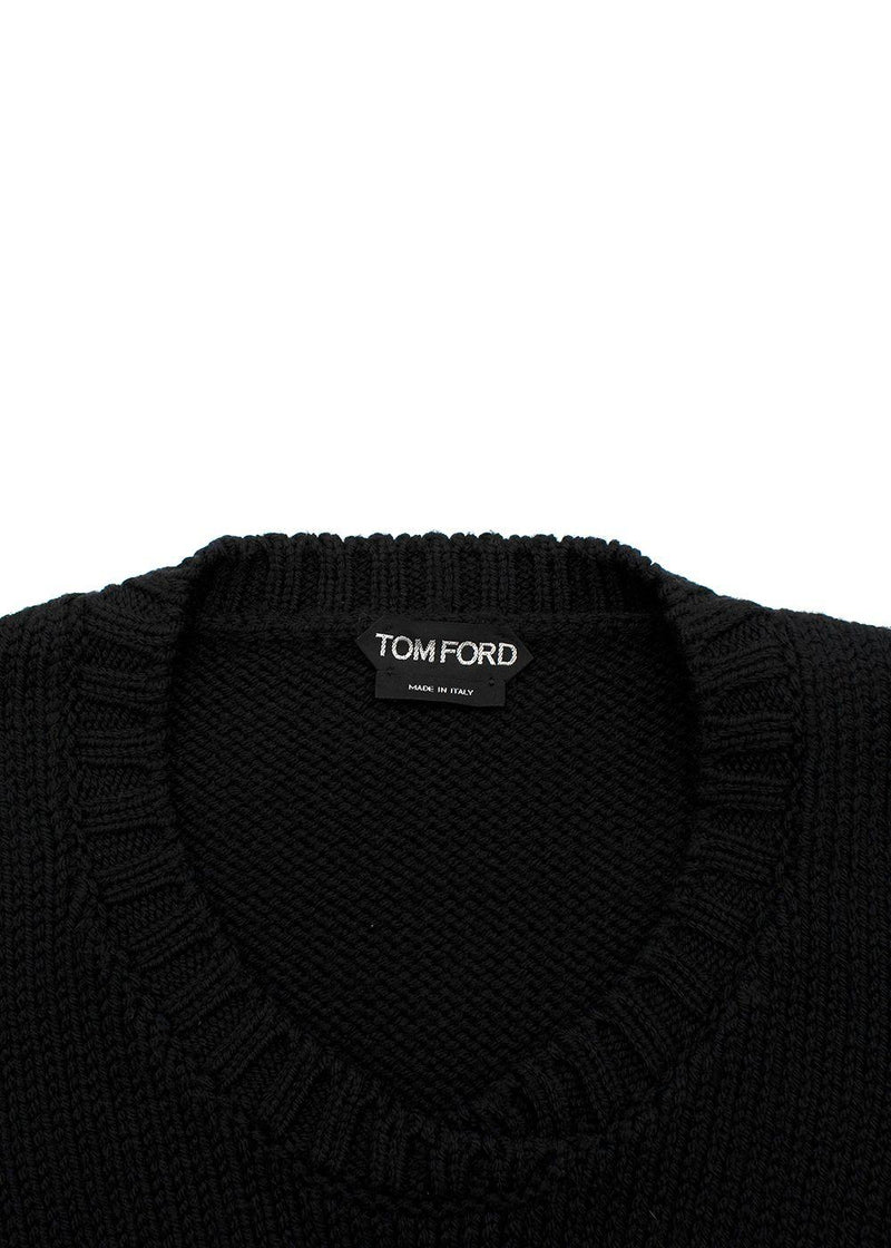 Tom Ford Black Wool Knitted Vest