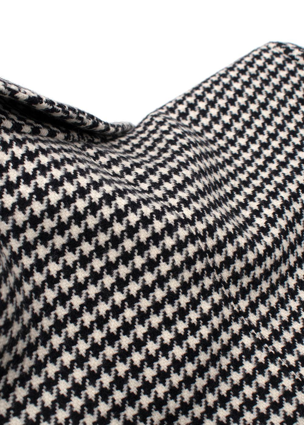 MaxMara Black And White Houndstooth Single Breasted Wool Blazer