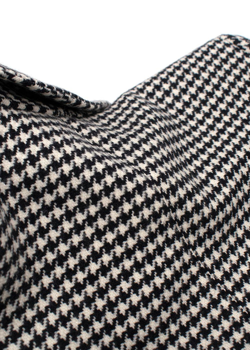 MaxMara Black And White Houndstooth Single Breasted Wool Blazer