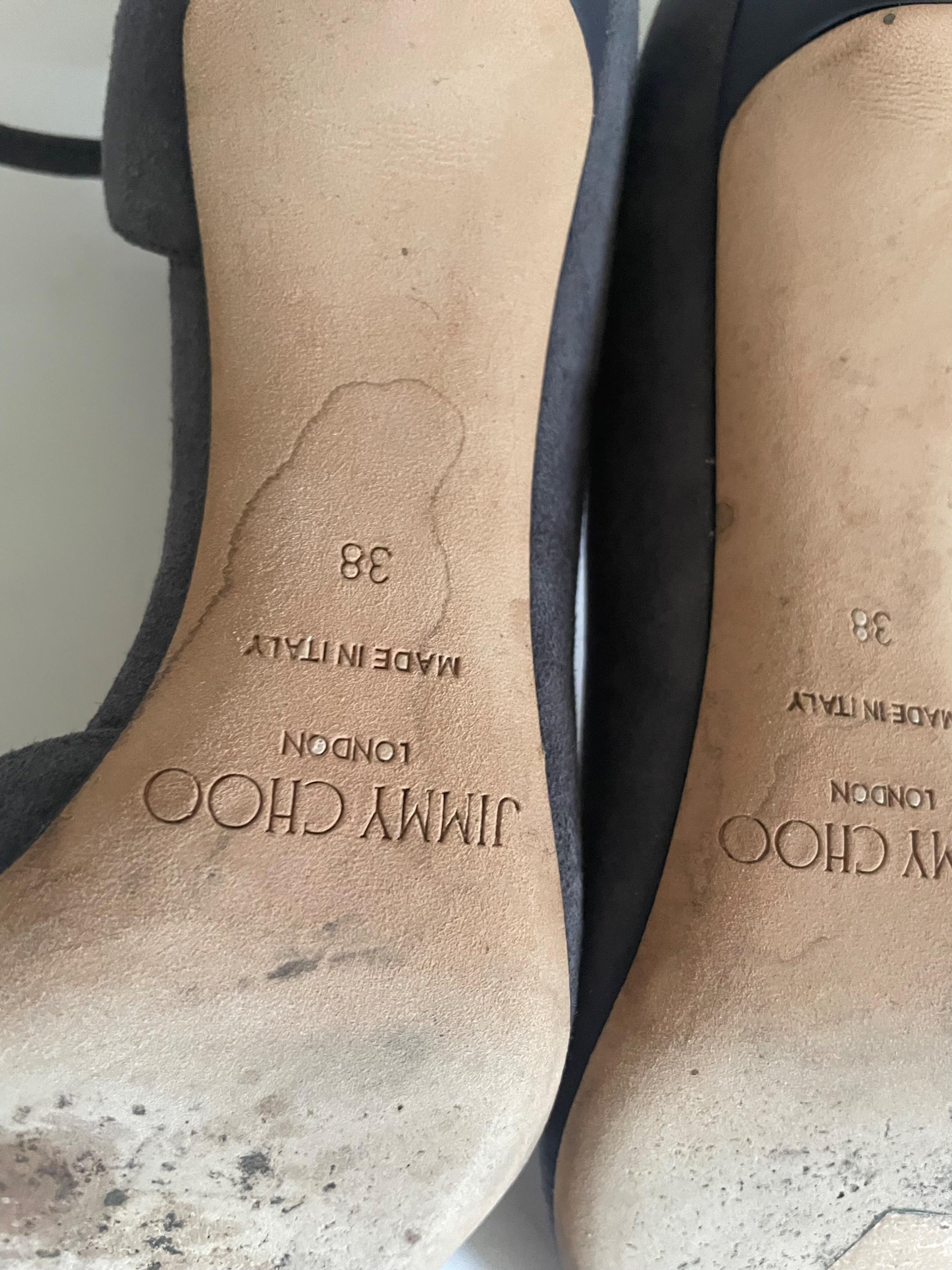Jimmy Choo Lucy Grey Suede Half-d'Orsay Suede Pumps