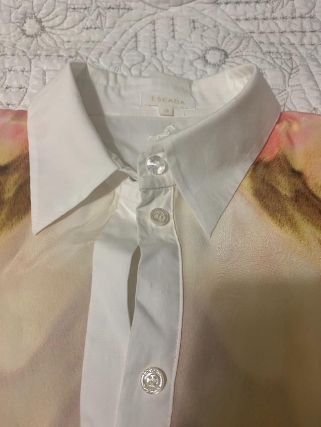 Escada Sheer printed White Shirt
