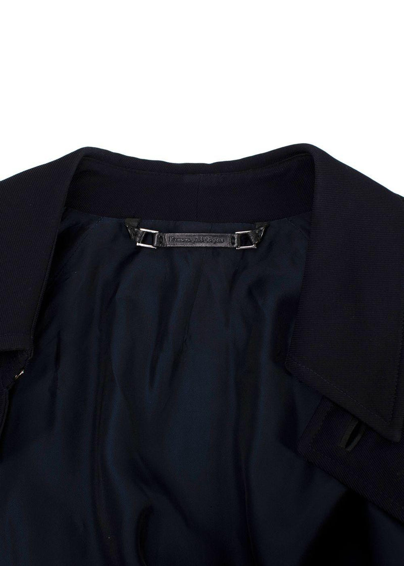 Ermenegildo Zegna Navy Longline Wool Coat