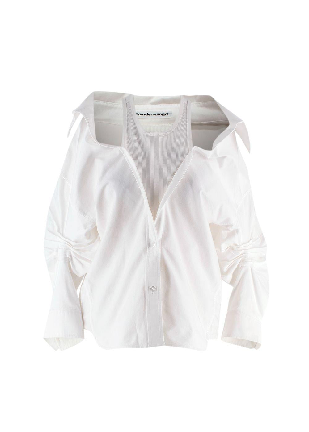 Alexander Wang White Open Shirt With Vest Insert