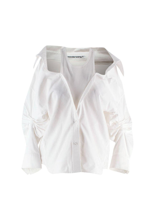 Alexander Wang White Open Shirt With Vest Insert