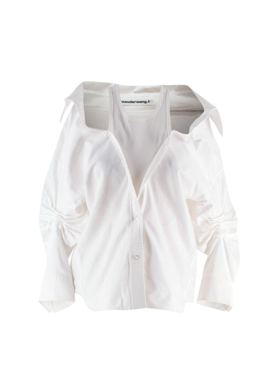 Alexander Wang White Open Shirt With Vest Insert