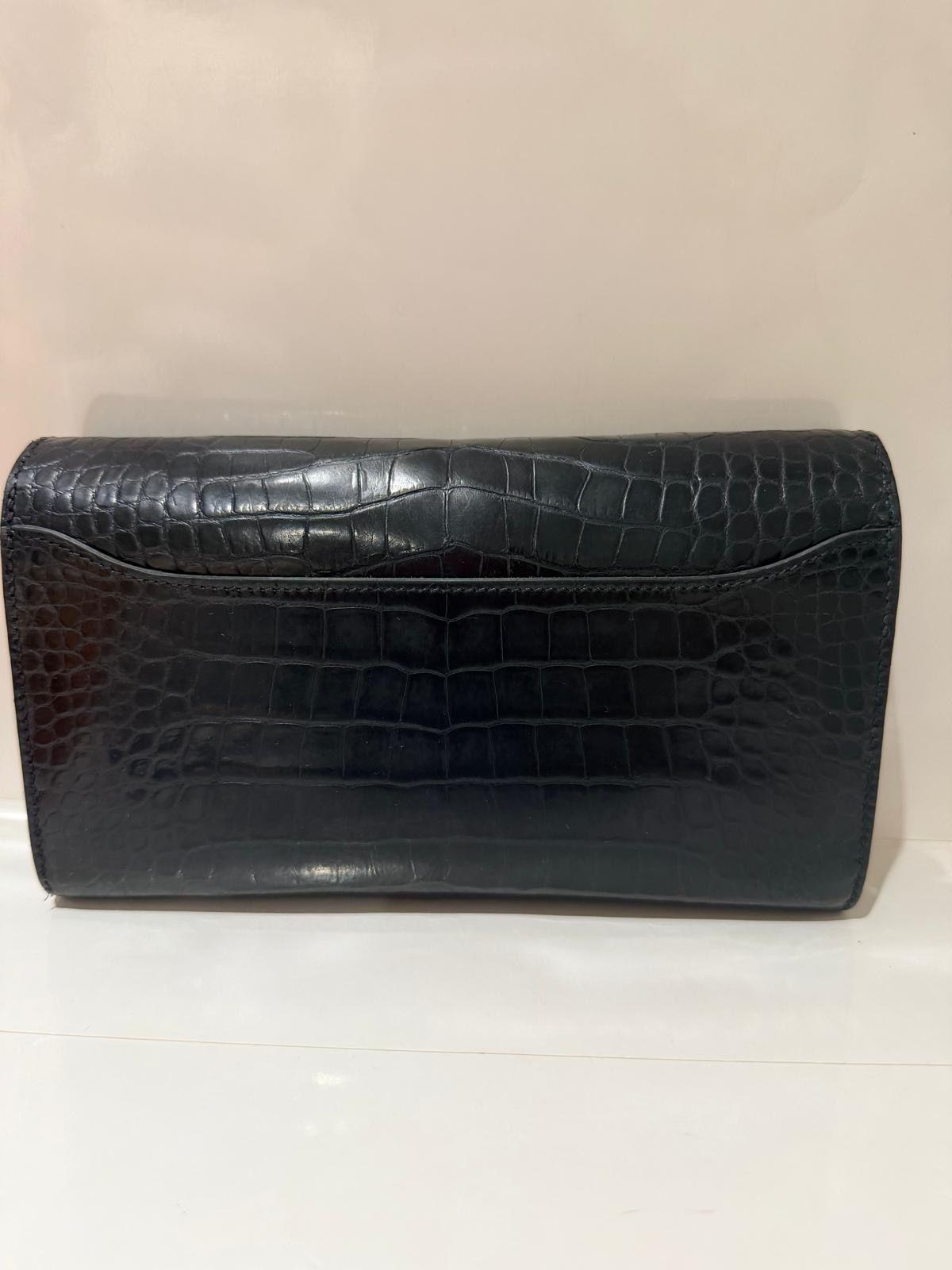 Hermes Alligator Black Constance Wallet