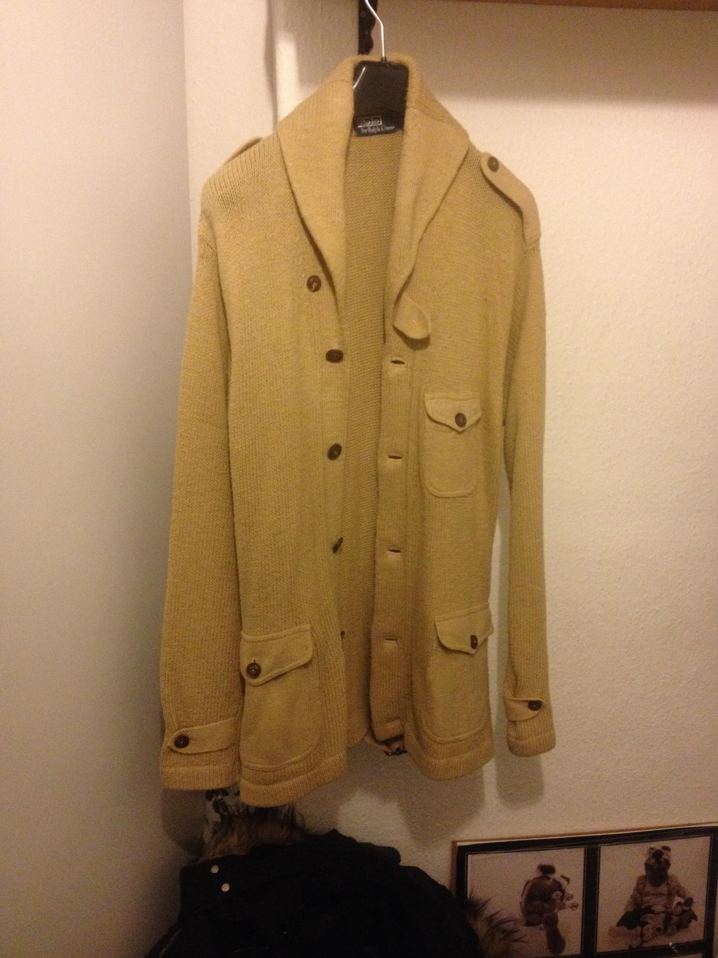 Polo Ralph Lauren golden beige marksman belted cowl neck cardigan