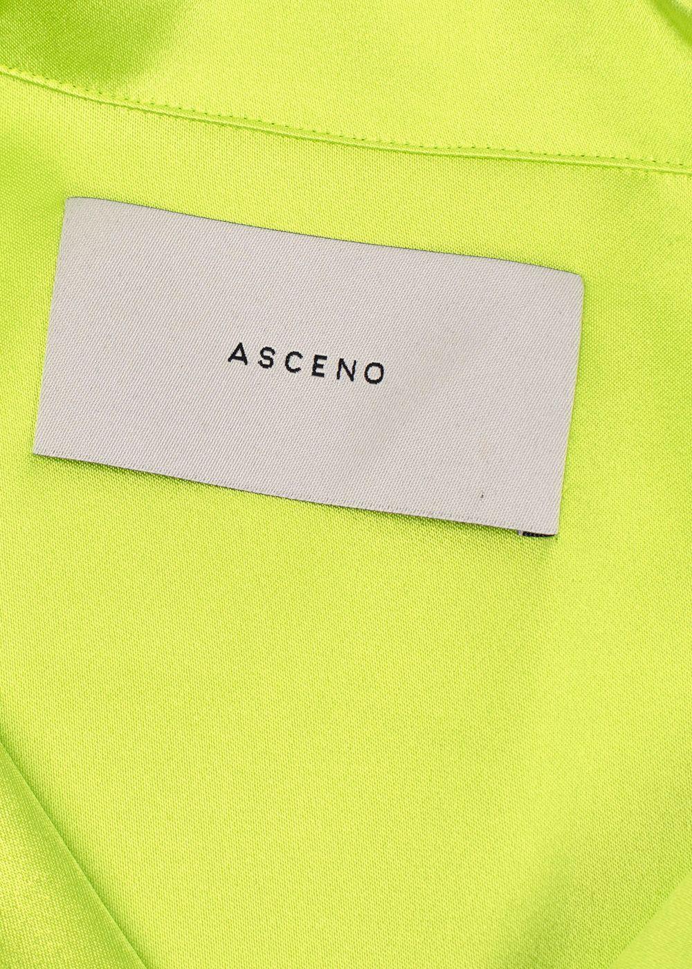 Asceno neon green silk shirt