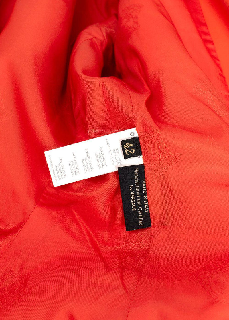 Versace Orange Single Breasted Blazer