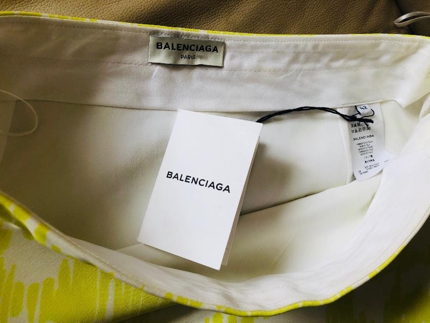Balenciaga Yellow and White Skirt and Jacket Set