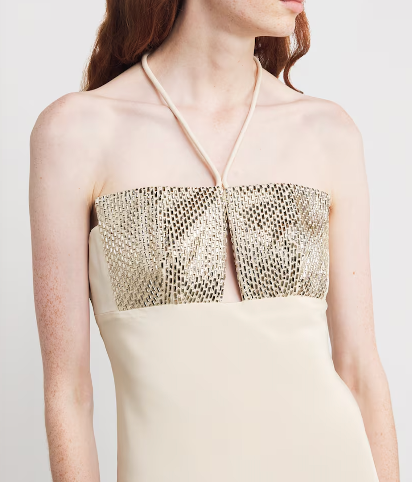 Roland Mouret Silk Embellished Halterneck Maxi Dress