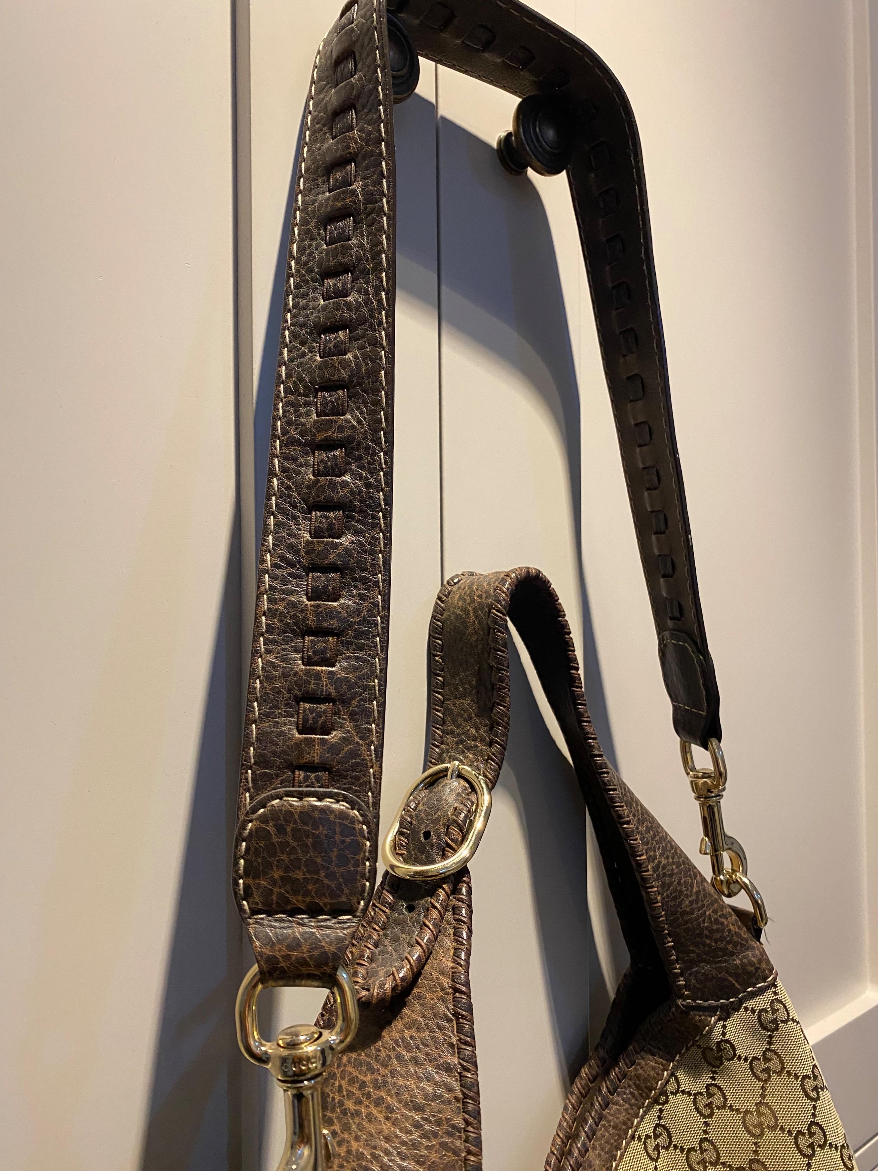 Gucci Brown Monogram Hobo Bag
