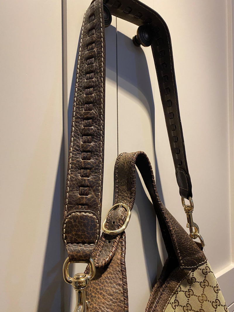 Gucci Brown Monogram Hobo Bag