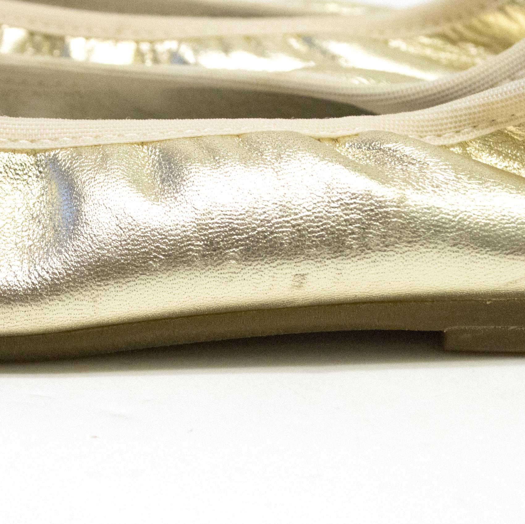 Equerry Metallic Gold Ballerina Shoes