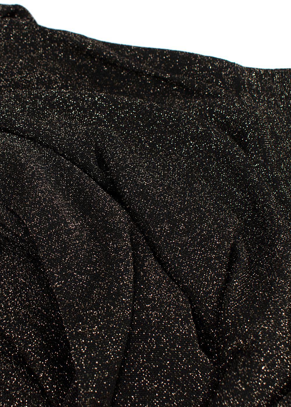Nanushka Black & Gold Lurex Longline Shirt