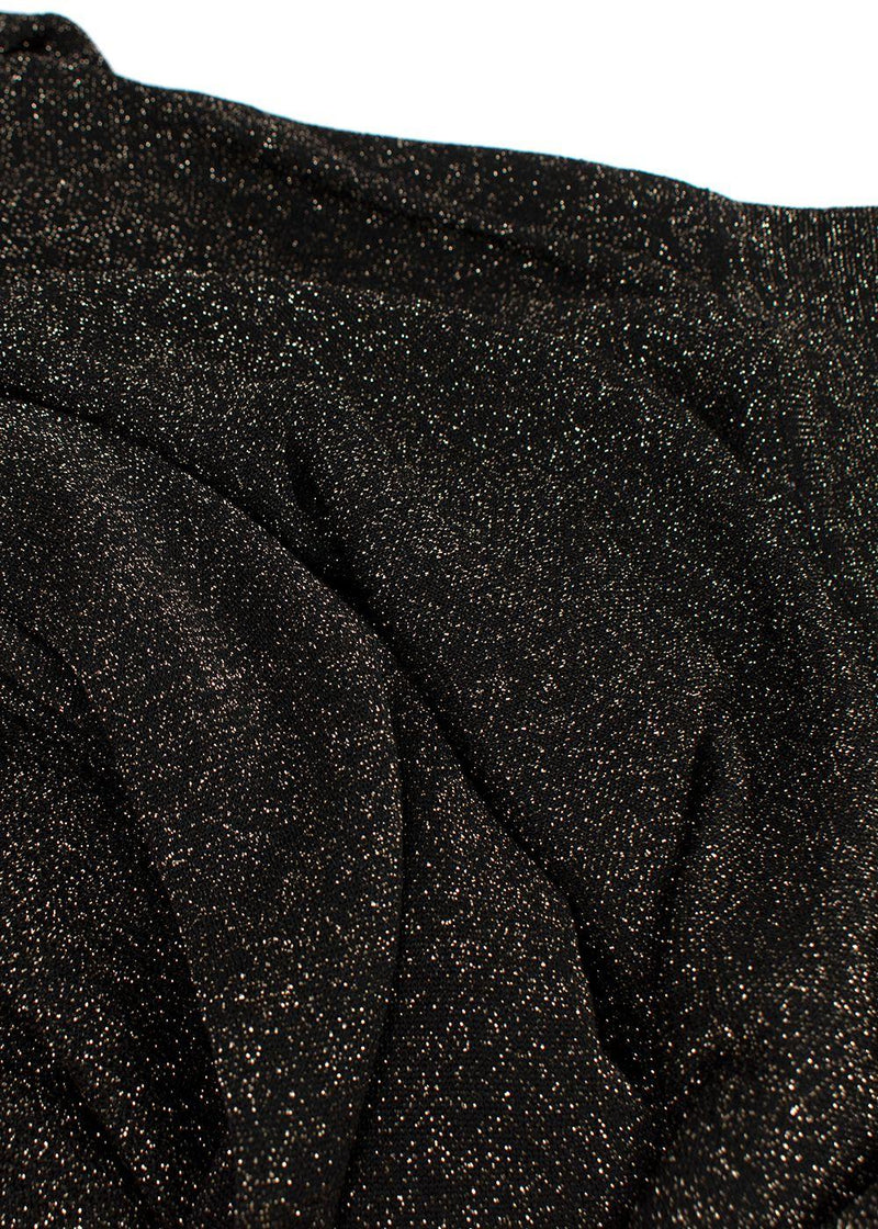 Nanushka Black & Gold Lurex Longline Shirt