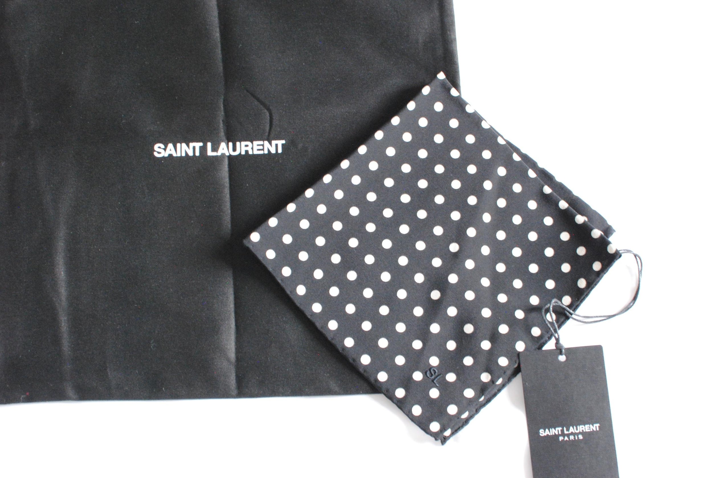 Saint Laurent Polka Dot Silk Square 32x32cms