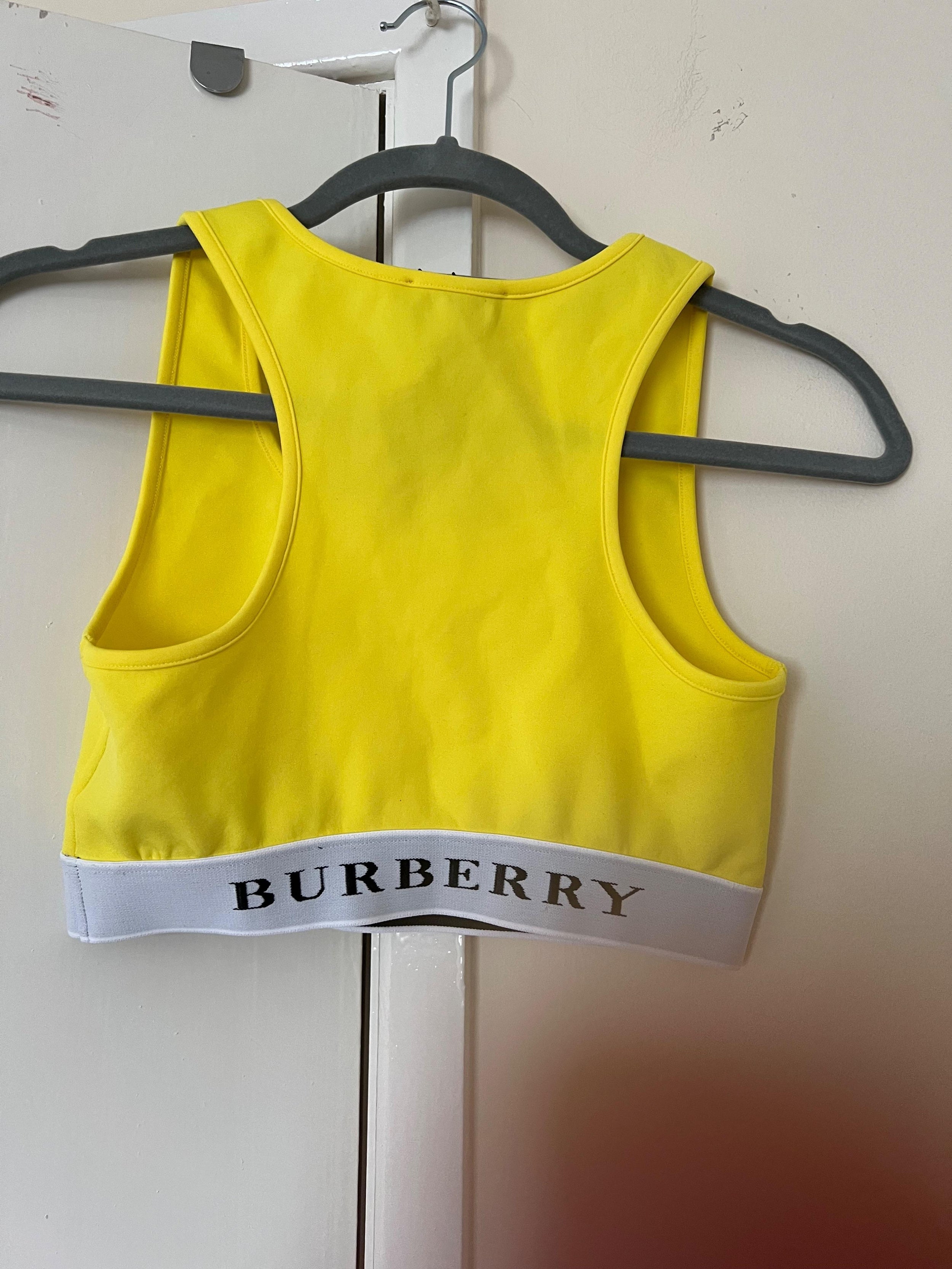 Burberry Yellow No Bra Gym Top