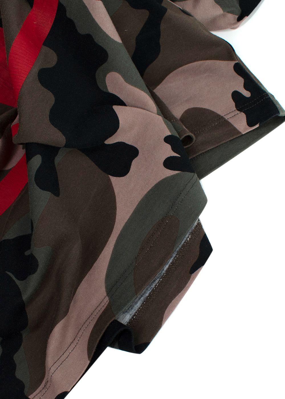 Valentino Camo T-Shirt with Red VLogo