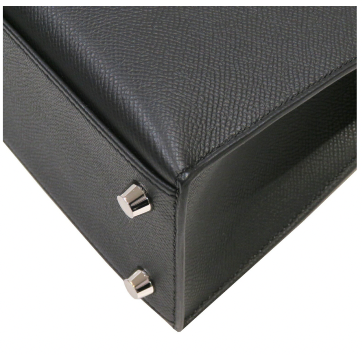 Hermès Kelly 25 Black Epsom With Silver Hardware
