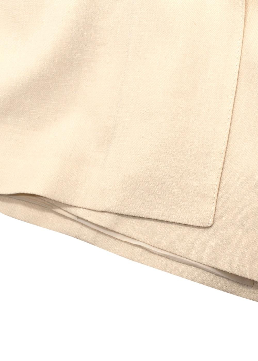 Loro Piana Cream Double Breasted Linen Blazer