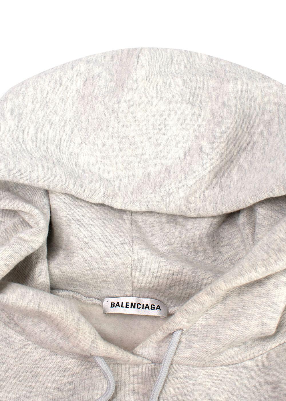 Balenciaga Grey Hoodie with Pink Logo