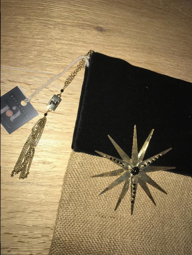 Rosantica Embellished velvet and jute stocking
