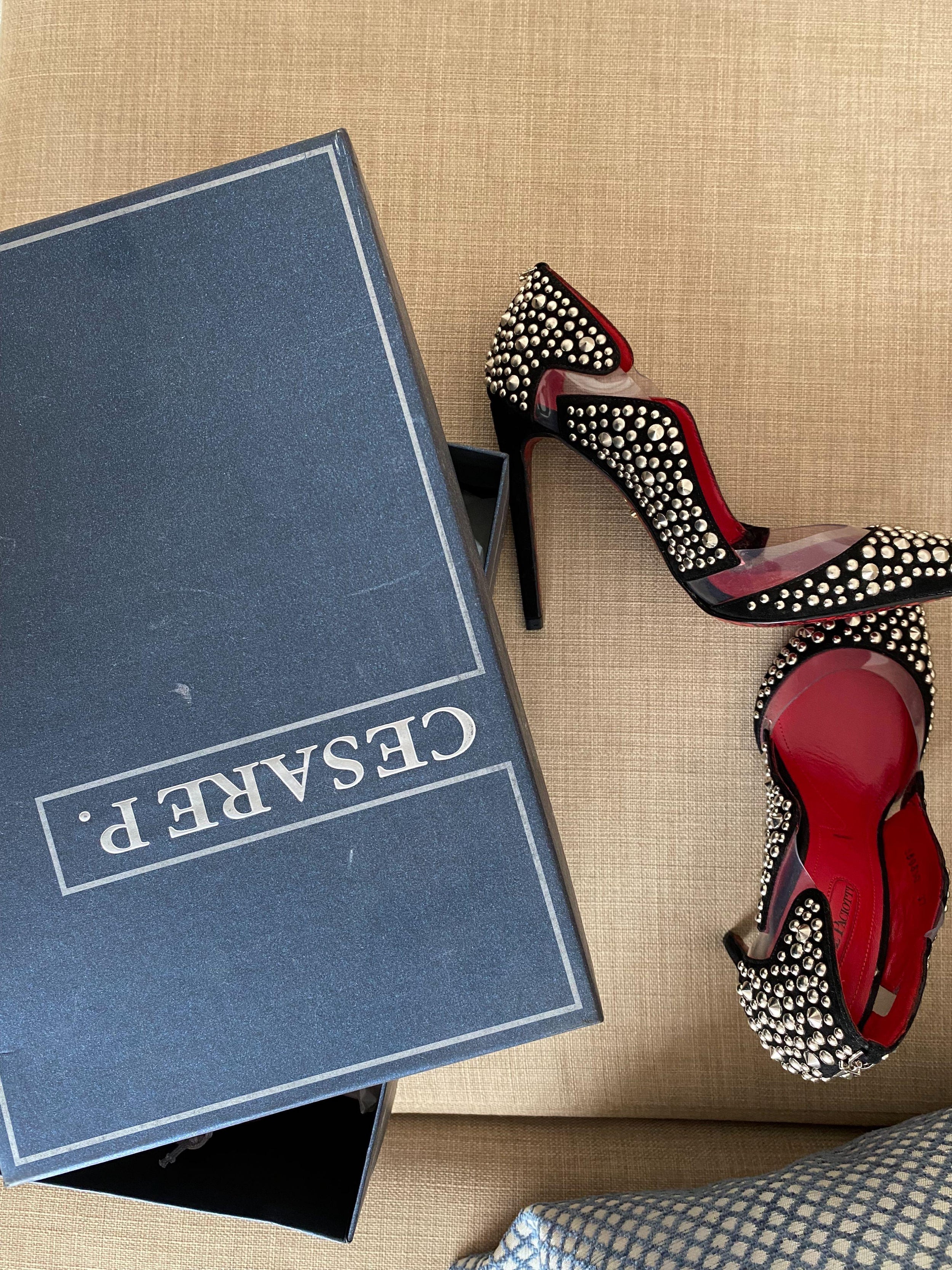 Suede Studded Pumps