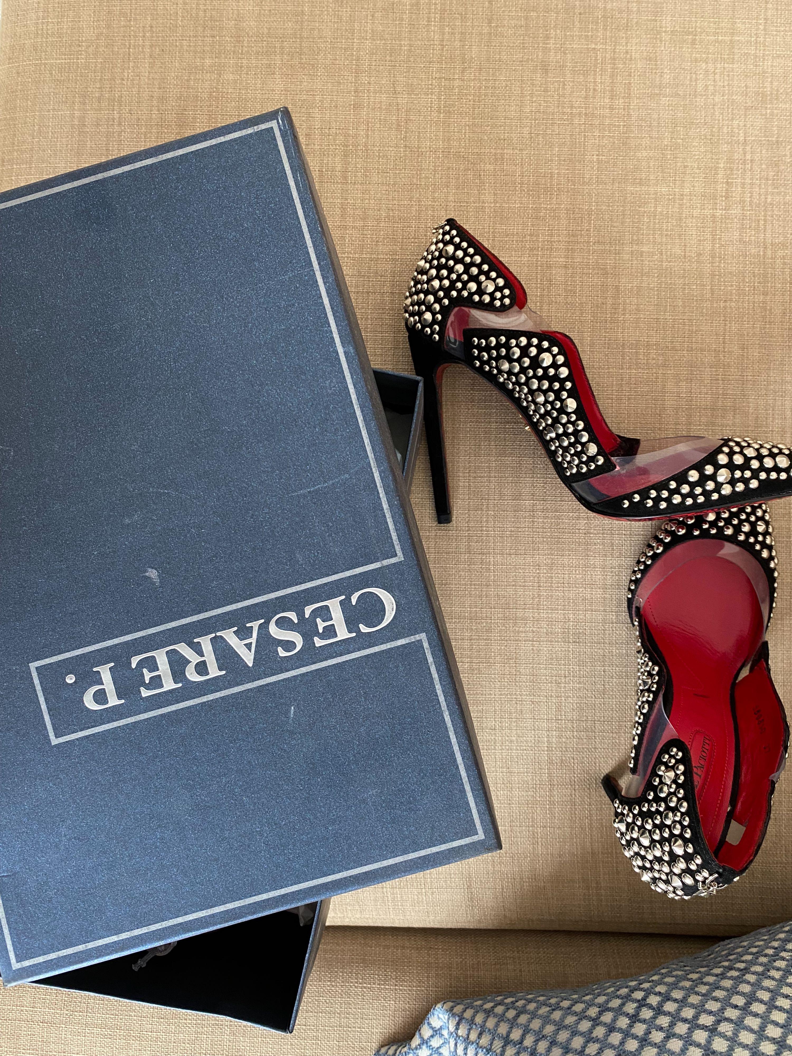 Suede Studded Pumps