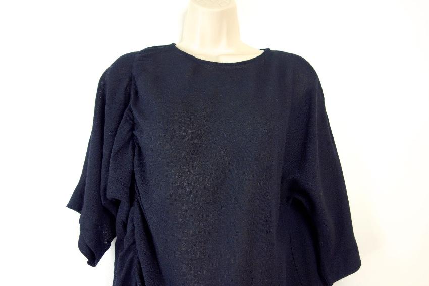 Bimba Y Lola Black Ruched Detail Crew Neck Top